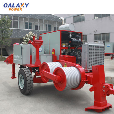38T ดีเซลไฮดรอลิก OPGW Cable Puller Transmission อุปกรณ์ร้อยสาย