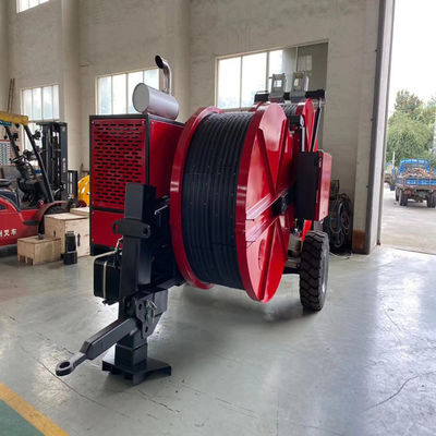 สีแดงทนทานดีเซลสูงสุด 2x40KN Overhad Line Strinnging Equipment