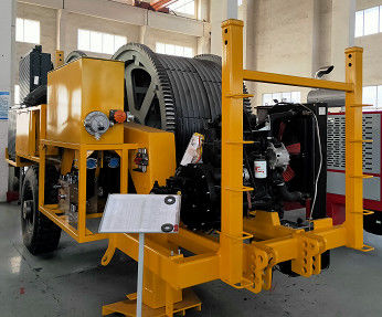 2X70KN 40mm Conductor Cable Wire Stringing Equipment ความเร็วแบบไม่ต่อเนื่อง