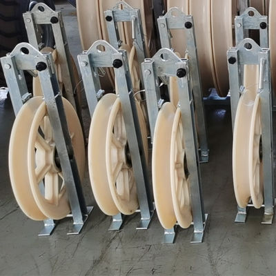 นักบิน Overhead Wire 508mm Single Nylon Wheel Rope Stringing Block